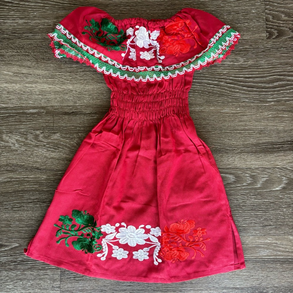 Embroidered Mexican Girls Dress/ Vestido Mexicano
